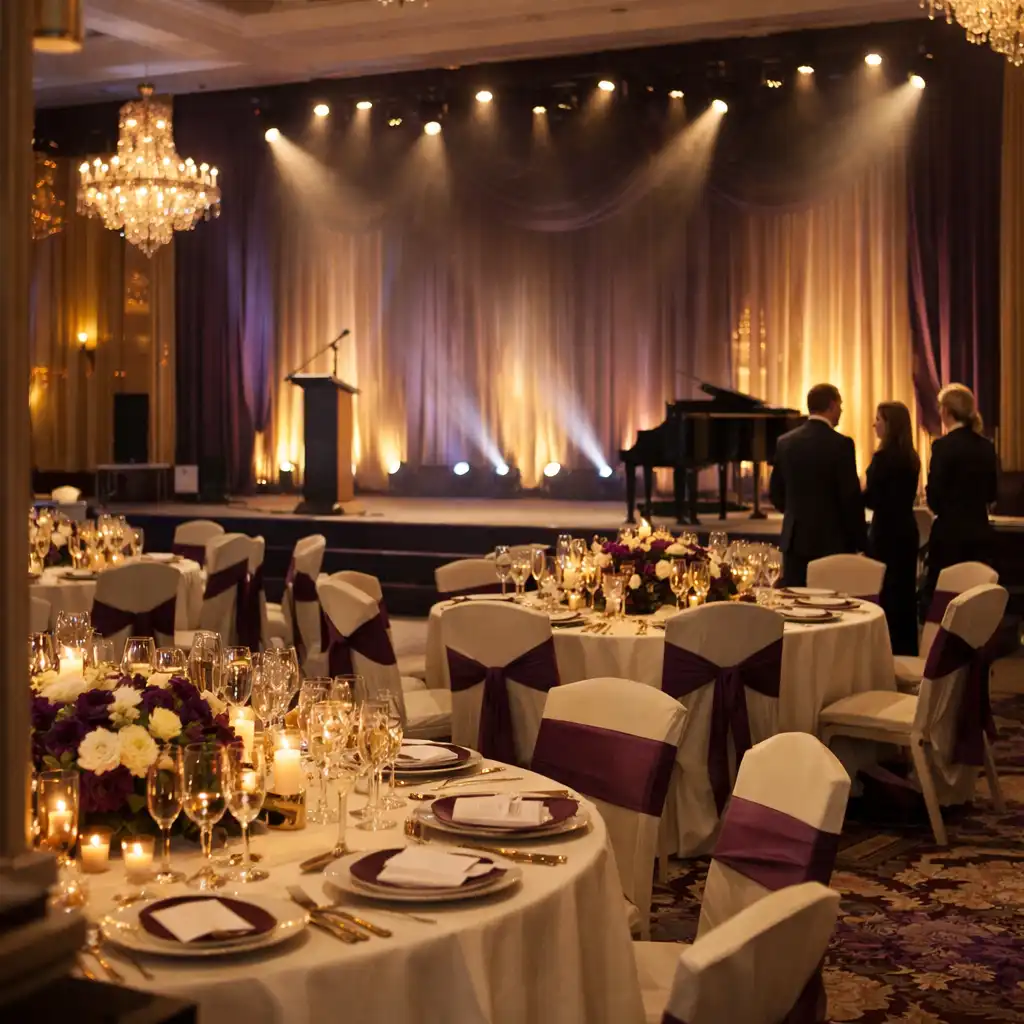 Corporate gala with subtle brand lighting